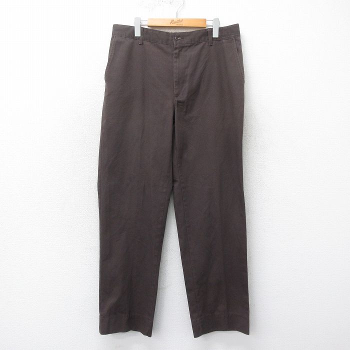 W36★古着 ワーク パンツ メンズ 茶 ブラウン 25may22 中古 ボトムス ロング