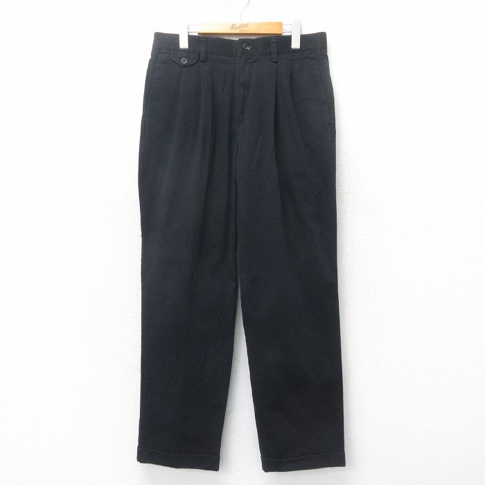 W32★古着 ドッカーズ パンツ メンズ コットン 黒 ブラック 25may22 中古 ボトムス ロング