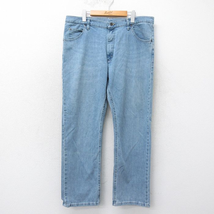 【20%OFF】W38★古着 ラングラー Wrangler ジーンズ メンズ 紺 ネイビー デニム 25may22 中古 ボトムス ジーパン Gパン ロング パンツ