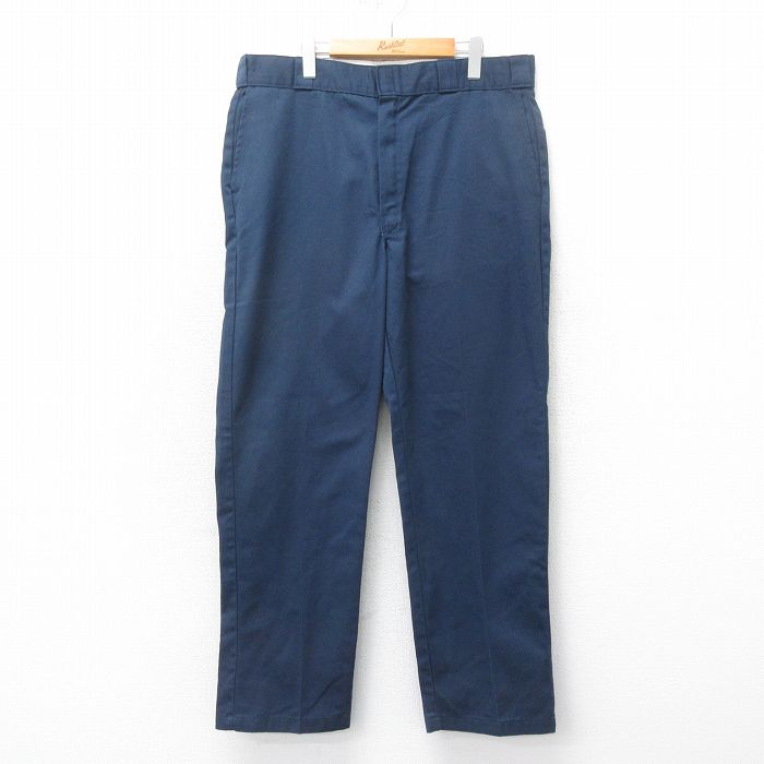 W38★古着 ディッキーズ Dickies ワーク パンツ メンズ 874 紺 ネイビー 25may22 中古 ボトムス ロング