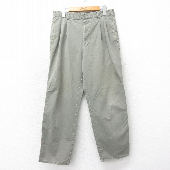 【50%OFF】W32★古着 ドッカーズ パンツ メンズ 90年代 90s コットン 緑系 グリーン 25may22 中古 ボトムス ロング