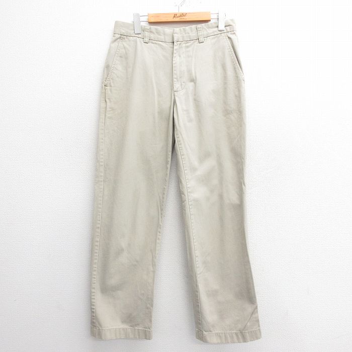 W32★古着 ギャップ GAP パンツ メンズ コットン 薄ベージュ カーキ 25may26 中古 ボトムス ロング