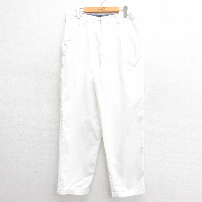 W34★古着 ノーティカ NAUTICA ブランド ペインター パンツ メンズ 90年代 90s コットン 白 ホワイト 25may26 中古 ボトムス ロング