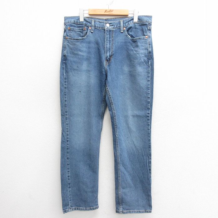【50%OFF】W35★古着 リーバイス Levis 514 ジーンズ メンズ 紺 ネイビー デニム 25may26 中古 ボトムス ジーパン Gパン ロング パンツ