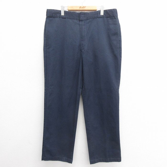 W39★古着 ディッキーズ Dickies ワーク パンツ メンズ 874 大きいサイズ 紺 ネイビー 25may27 中古 ボトムス ロング