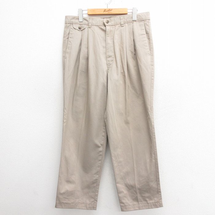 W35★古着 ドッカーズ チノ パンツ チノパン メンズ 90年代 90s コットン USA製 ベージュ カーキ 【spe】 25may27 中古 ボトムス ロング