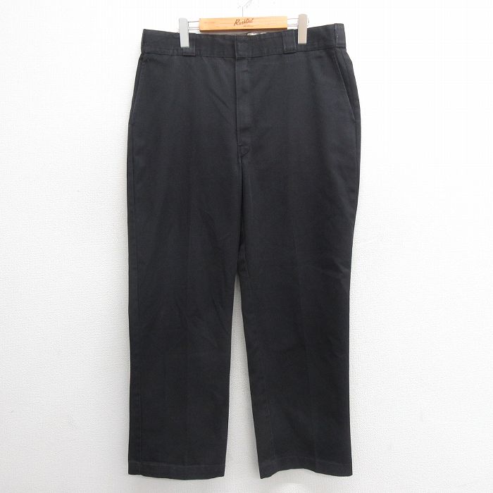 W38★古着 ディッキーズ Dickies ワーク パンツ メンズ 00年代 00s 874 黒 ブラック 25may27 中古 ボトムス ロング