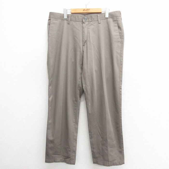 W38★古着 リー Lee パンツ メンズ コットン 濃緑 グリーン 25may27 中古 ボトムス ロング