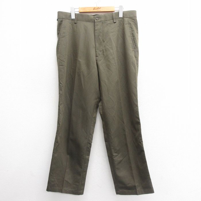 W36★古着 ドッカーズ パンツ メンズ 濃緑 グリーン 25may27 中古 ボトムス ロング