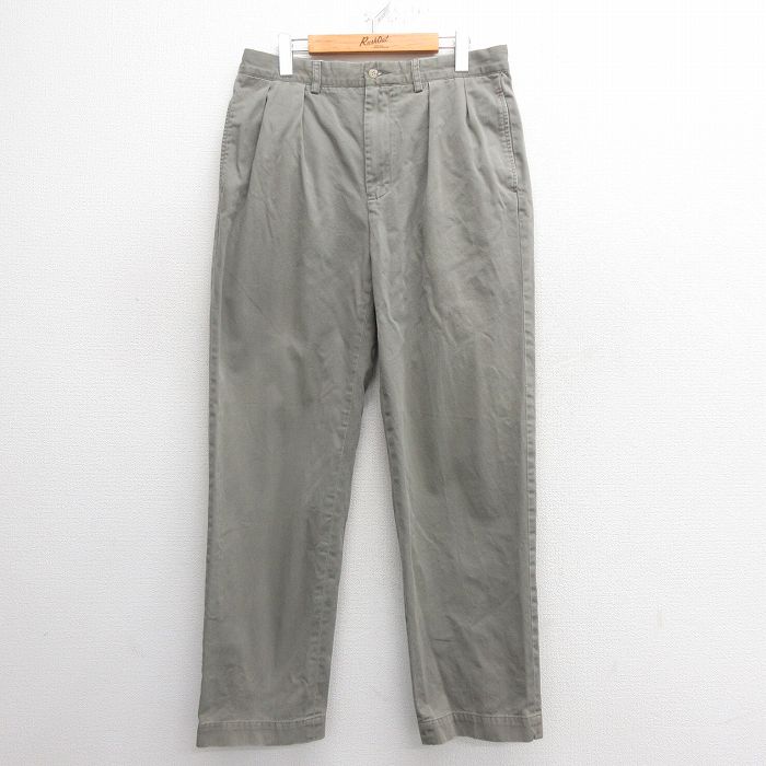 W34★古着 ラルフローレン Ralph Lauren チノ パンツ チノパン メンズ 90年代 90s ANDREW コットン 薄緑 グリーン 【spe】 25may27 中古 ボトムス ロング