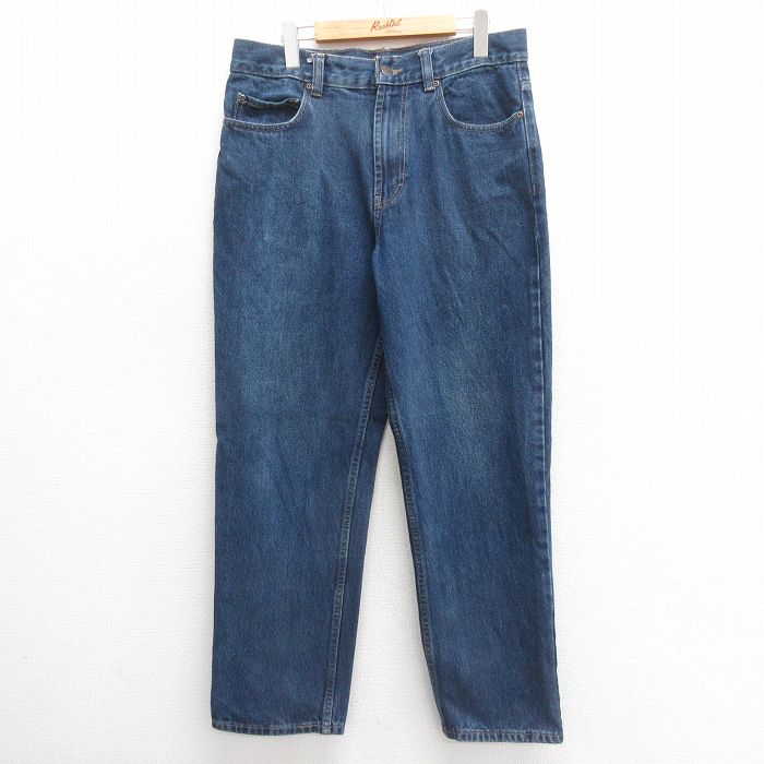 【50%OFF】W33★古着 カークランド ジーンズ メンズ コストコ 濃紺 ネイビー デニム 25may27 中古 ボトムス ジーパン Gパン ロング パンツ