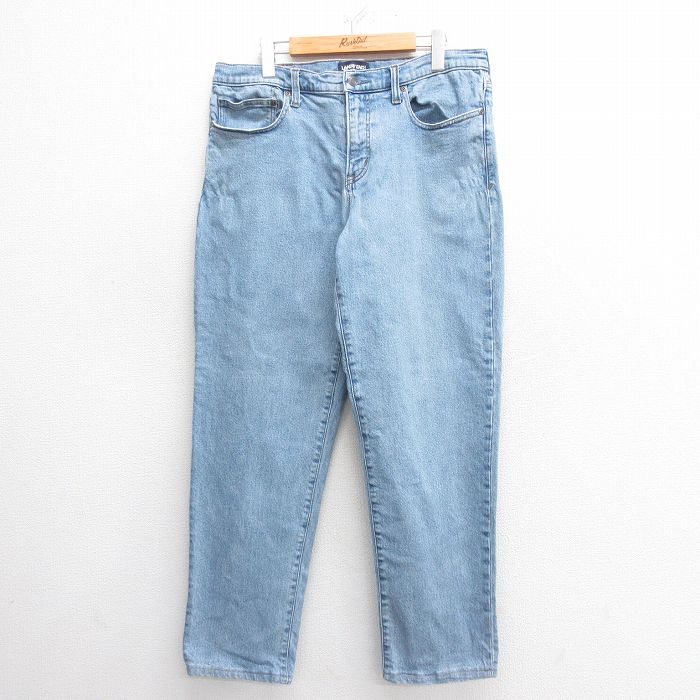 W35★古着 ランズエンド ジーンズ メンズ 薄紺 ネイビー デニム 25may27 中古 ボトムス ジーパン Gパン ロング パンツ