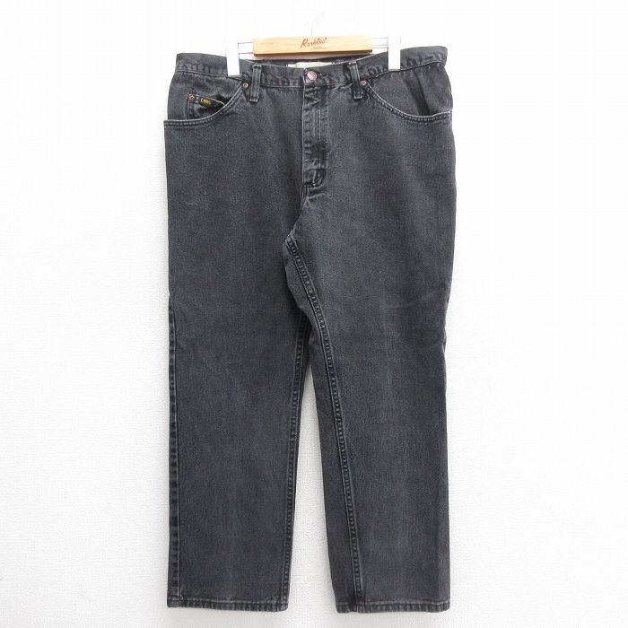 【50%OFF】W37★古着 リー Lee ジーンズ メンズ 黒 ブラック デニム 25may27 中古 ボトムス ジーパン Gパン ロング パンツ