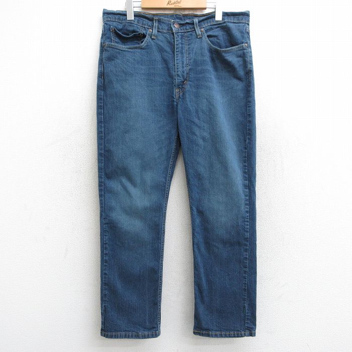 W36★古着 リーバイス Levis 514 ジーンズ メンズ ヒゲ 紺 ネイビー デニム 25may28 中古 ボトムス ジーパン Gパン ロング パンツ