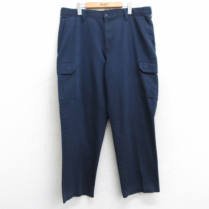 【50%OFF】W36★古着 カーゴ ワーク パンツ メンズ CiNTAS 紺 ネイビー 25may28 中古 ボトムス ロング