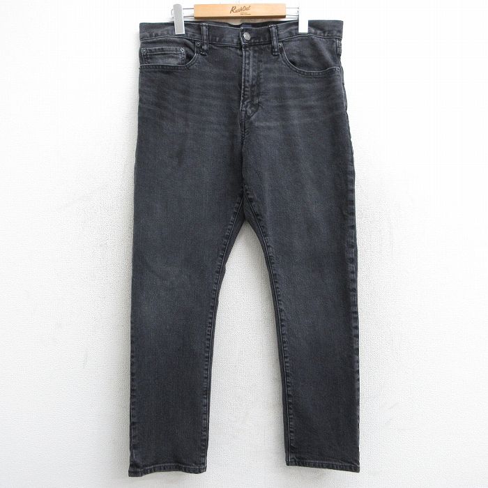 【20%OFF】W35★古着 ギャップ GAP　ジーンズ メンズ ヒゲ 黒 ブラック デニム 25may28 中古 ボトムス ジーパン Gパン ロング パンツ