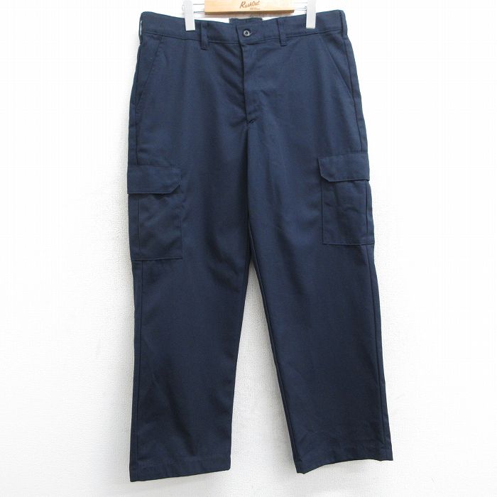 W36★古着 レッドキャップ カーゴ ワーク パンツ メンズ 紺 ネイビー 25may28 中古 ボトムス ロング