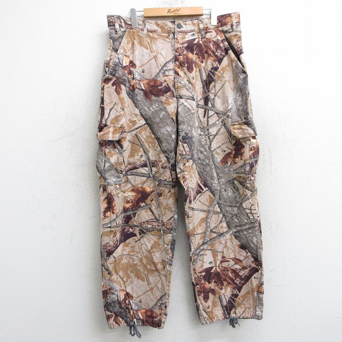 W36★古着 カーゴ パンツ メンズ OUTFITTERS コットン ベージュ系他 カーキ 迷彩 25may28 中古 ボトムス ロング