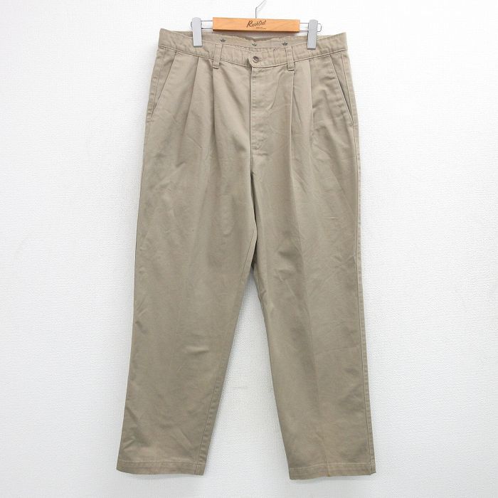 【50%OFF】W36★古着 ドッカーズ パンツ メンズ コットン ベージュ カーキ 25may29 中古 ボトムス ロング