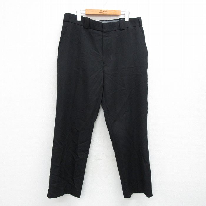 W36★古着 ブラウアー Blauer スラックス パンツ メンズ 黒 ブラック 25may29 中古 ボトムス ロング