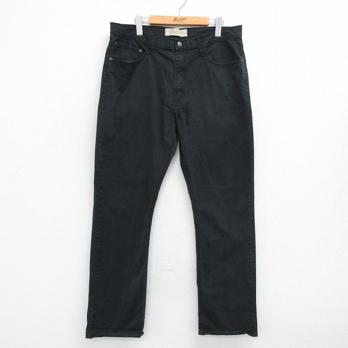 W36★古着 ラングラー Wrangler パンツ メンズ 黒 ブラック 25may29 中古 ボトムス ロング