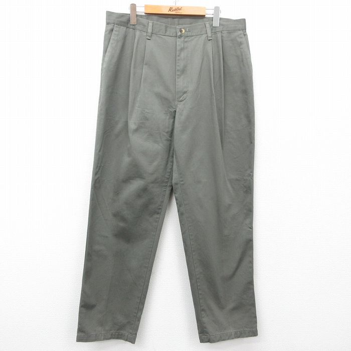 【50%OFF】W37★古着 ラングラー Wrangler パンツ メンズ TIMBER CREEK コットン 緑系 グリーン 25may30 中古 ボトムス ロング