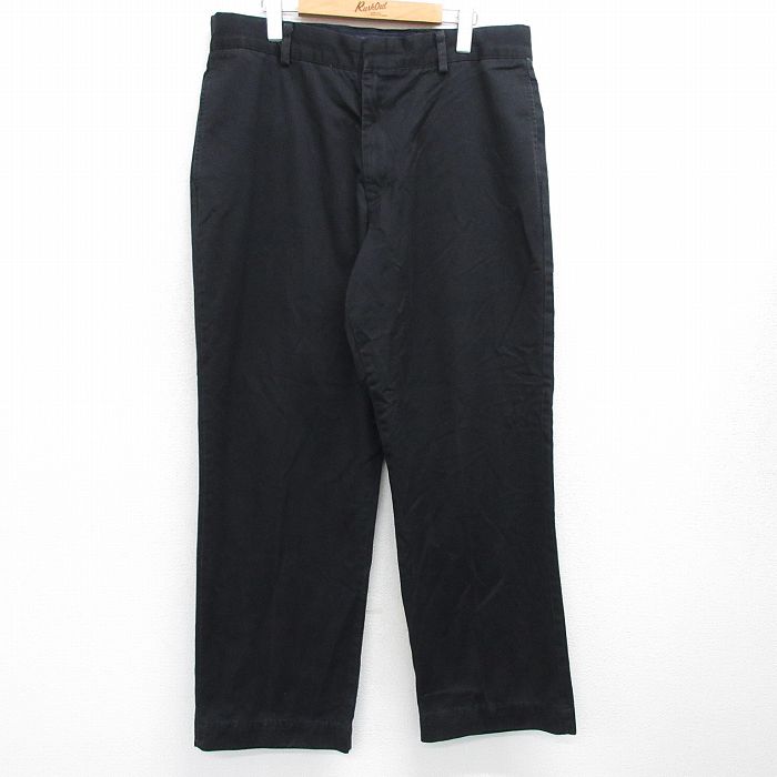 W36★古着 ドッカーズ パンツ メンズ コットン 黒 ブラック 25may30 中古 ボトムス ロング
