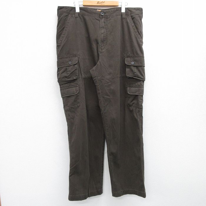 【50%OFF】W38★古着 カーゴ パンツ メンズ コットン タロン 茶 ブラウン 25may30 中古 ボトムス ロング