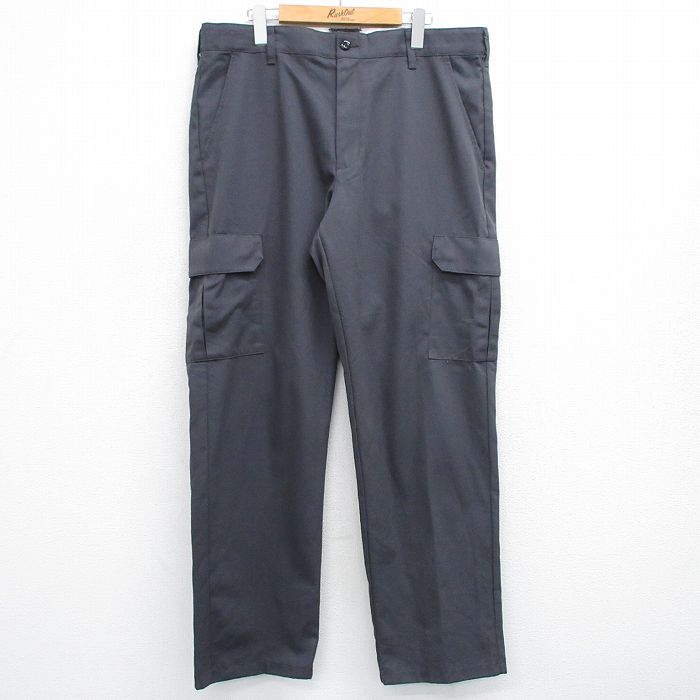 W37★古着 レッドキャップ カーゴ ワーク パンツ メンズ 濃グレー 25may30 中古 ボトムス ロング