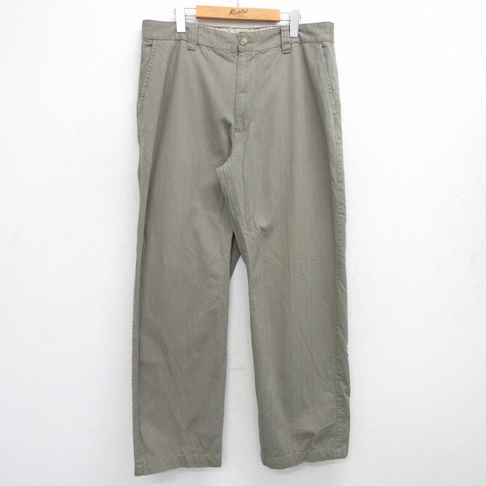 【50%OFF】W36★古着 セントジョンズベイ パンツ メンズ コットン ベージュ系 カーキ 25may30 中古 ボトムス ロング