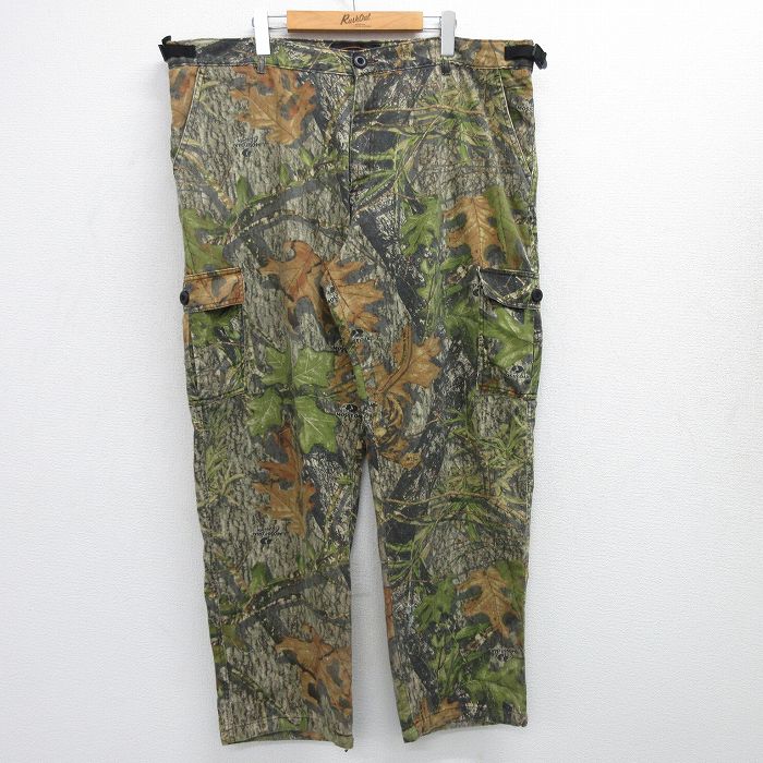 W41★古着 カーゴ パンツ メンズ モッシーオーク 大きいサイズ グレー他 迷彩 25may30 中古 ボトムス ロング