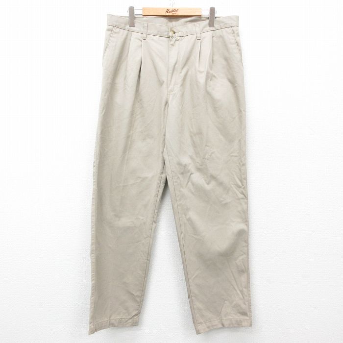 W35★古着 ラングラー Wrangler パンツ メンズ TIMBER CREEK コットン 薄ベージュ カーキ 25may31 中古 ボトムス ロング