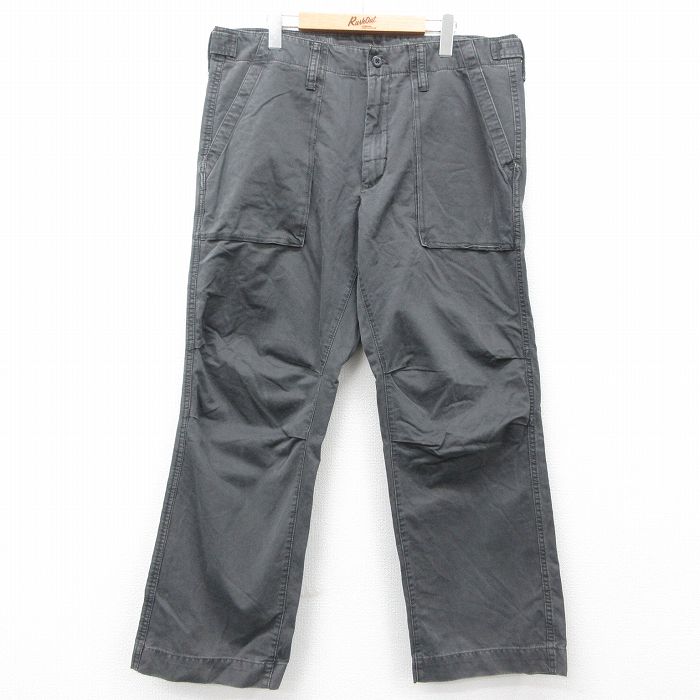 W38★古着 ギャップ GAP ベイカー パンツ メンズ コットン 濃グレー 25may31 中古 ボトムス ロング