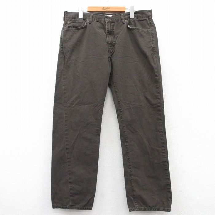 W37★古着 ドッカーズ パンツ メンズ コットン こげ茶 ブラウン 25may31 中古 ボトムス ロング