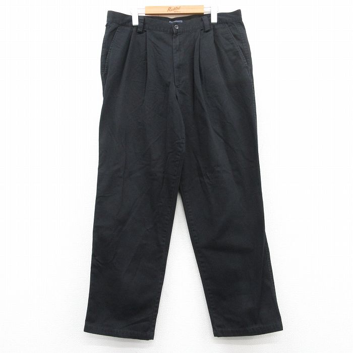 W36★古着 ドッカーズ パンツ メンズ コットン 黒 ブラック 25jun02 中古 ボトムス ロング