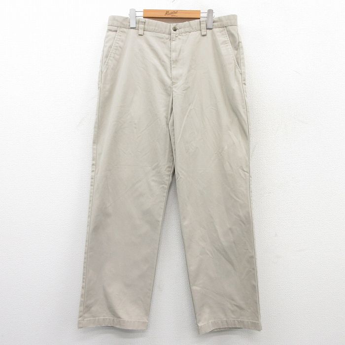 【20%OFF】W36★古着 ドッカーズ パンツ メンズ コットン 薄ベージュ カーキ 25jun02 中古 ボトムス ロング