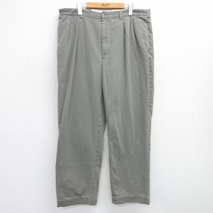 W39★古着 ラルフローレン Ralph Lauren ブランド チノ パンツ チノパン メンズ 90年代 90s ANDREW コットン 濃緑 グリーン 25jun04 中古 ボトムス ロング