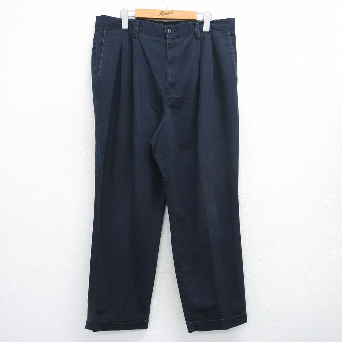 【20%OFF】W37★古着 ドッカーズ パンツ メンズ 00年代 00s コットン 紺 ネイビー 25jun04 中古 ボトムス ロング