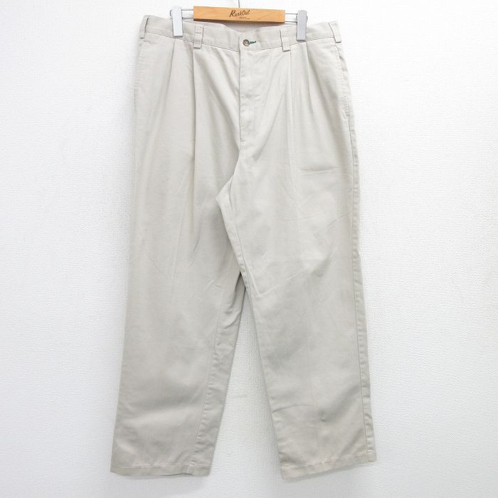 トミーヒルフィガー 90s パンツ ワンポイントロゴ ベージュ W35 | 古着