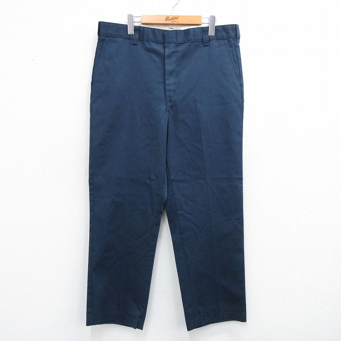 W38★古着 ワーク パンツ メンズ 80年代 80s USA製 タロン 紺 ネイビー 【spe】 25jun04 中古 ボトムス ロング
