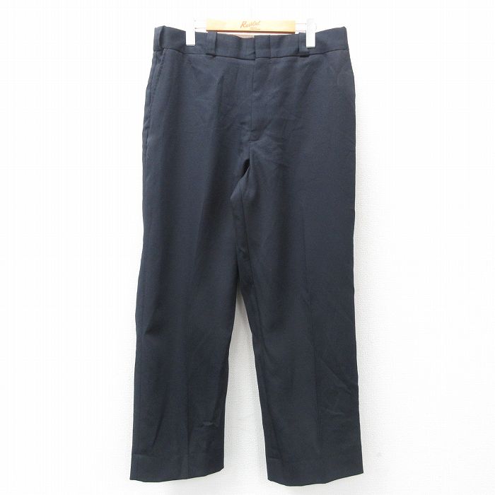 W36★古着 パンツ メンズ 濃紺 ネイビー 25jun05 中古 ボトムス ロング