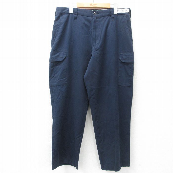 W35★古着 ワーク カーゴ パンツ メンズ CiNTAS 濃紺 ネイビー 25jun05 中古 ボトムス ロング