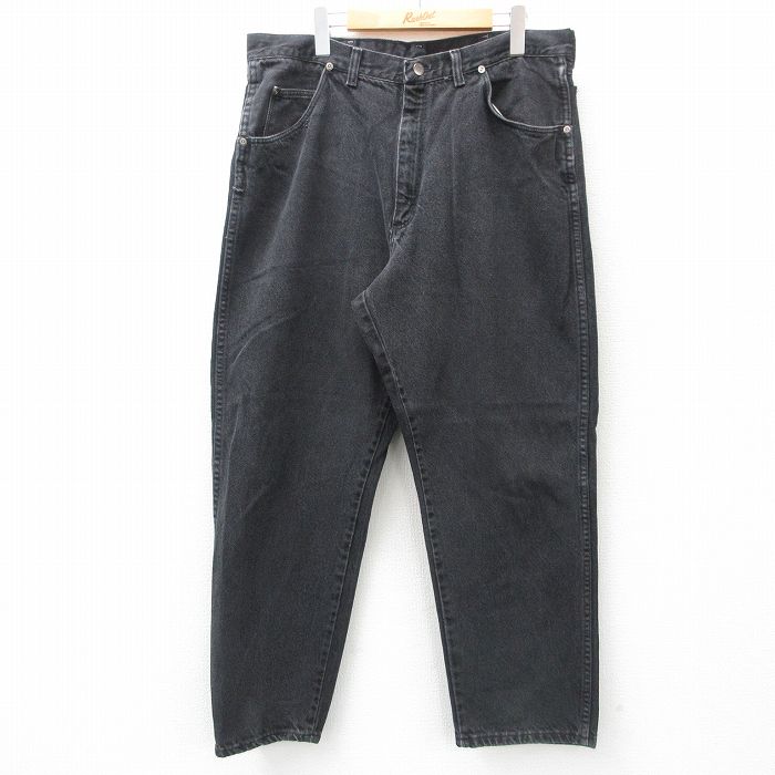 W37★古着 ラングラー Wrangler ジーンズ メンズ 00年代 00s 黒 ブラック デニム 【spe】 25jun05 中古 ボトムス ジーパン Gパン ロング パンツ