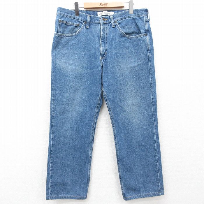 W36★古着 リー Lee ジーンズ メンズ コットン 紺 ネイビー デニム 25jun05 中古 ボトムス ジーパン Gパン ロング パンツ