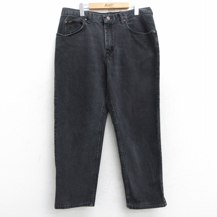 W38★古着 リー Lee ジーンズ メンズ コットン 黒 ブラック デニム 25jun09 中古 ボトムス ジーパン Gパン ロング パンツ