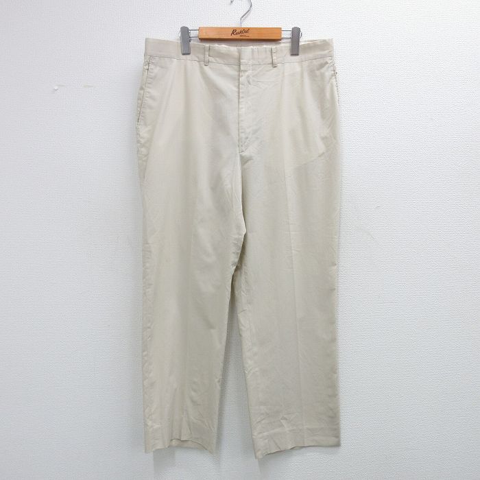 W37★古着 HAGGAR パンツ メンズ 80年代 80s USA製 タロン 薄ベージュ カーキ 25jun11 中古 ボトムス ロング