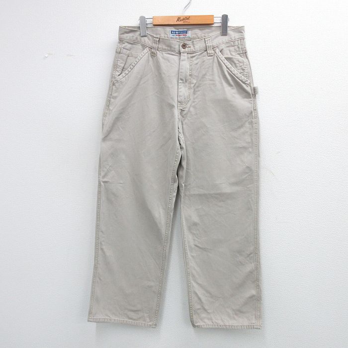 W34★古着 オールドネイビー OLD NAVY ペインター パンツ メンズ 00年代 00s ダック地 コットン 薄グレー 25jun11 中古 ボトムス ロング