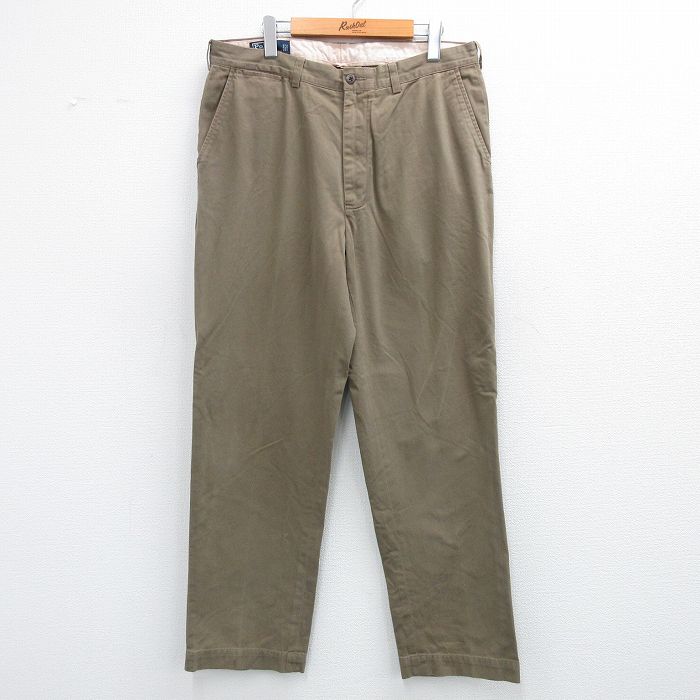 W36★古着 ラルフローレン Ralph Lauren ブランド チノ パンツ チノパン メンズ 90年代 90s コットン 茶系 ブラウン 25jun12 中古 ボトムス ロング