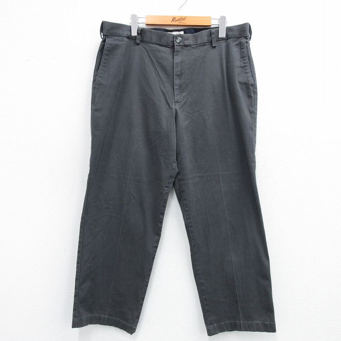 W36★古着 ドッカーズ パンツ メンズ ワンポイントロゴ 濃グレー 25jun12 中古 ボトムス ロング