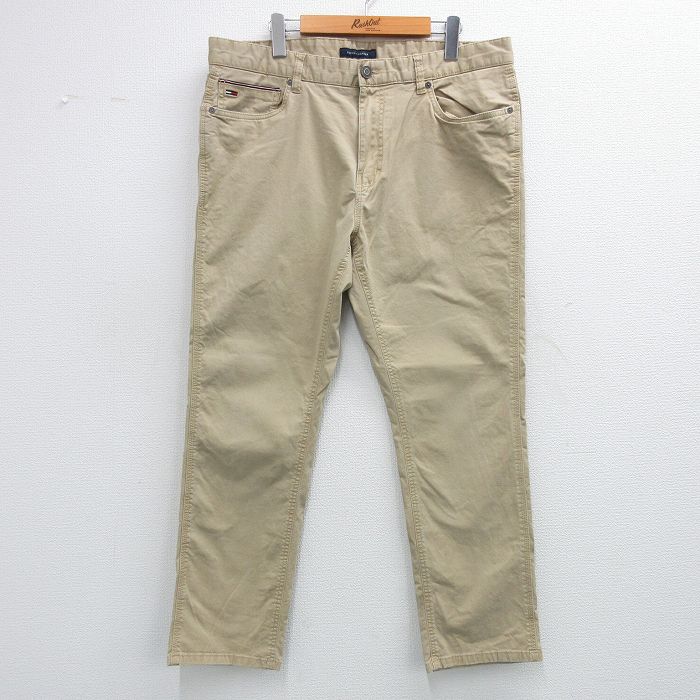 【50%OFF】W37★古着 トミーヒルフィガー TOMMY HILFIGER ブランド パンツ メンズ ベージュ カーキ 25jun12 中古 ボトムス ロング